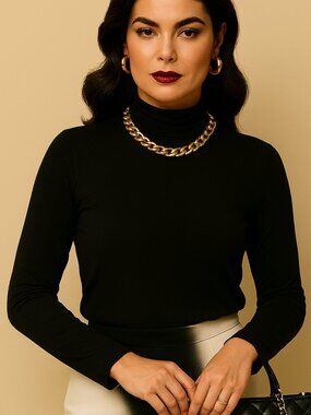 NWT GNW 3X Black Mock neck Long Sleeve Knit Top Basic Great for layering!